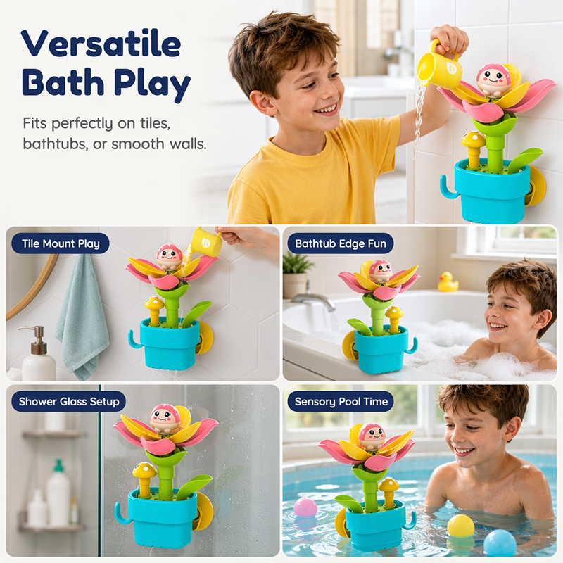 🛁 50 % RABATT NU! 🌸 Interaktiva badleksaker för småsyskon – magisk blomning, smart förvaring & BPA-fri – gör badtiden till dagens bästa stund 🧸