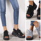 Dam Tjocksulig Stickad Sportsandal