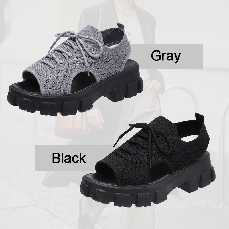 Dam Tjocksulig Stickad Sportsandal