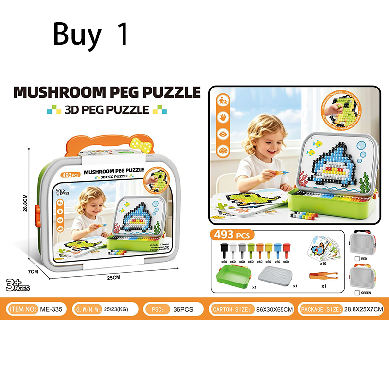 Creative 3D Mushroom Peg Puzzle