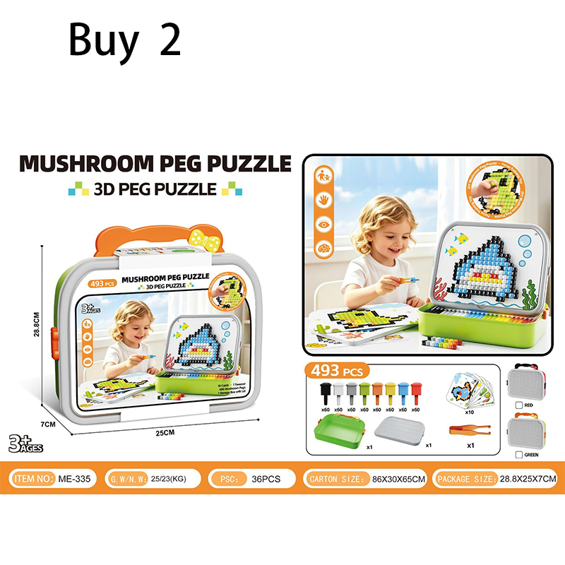 Creative 3D Mushroom Peg Puzzle