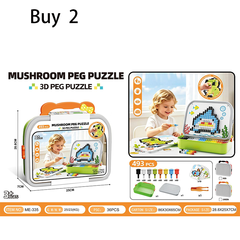 Creative 3D Mushroom Peg Puzzle