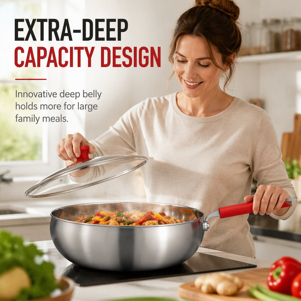 Non-stick Wok med Glaslock – Titan Antihaft