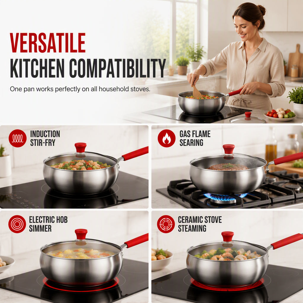 Non-stick Wok med Glaslock – Titan Antihaft