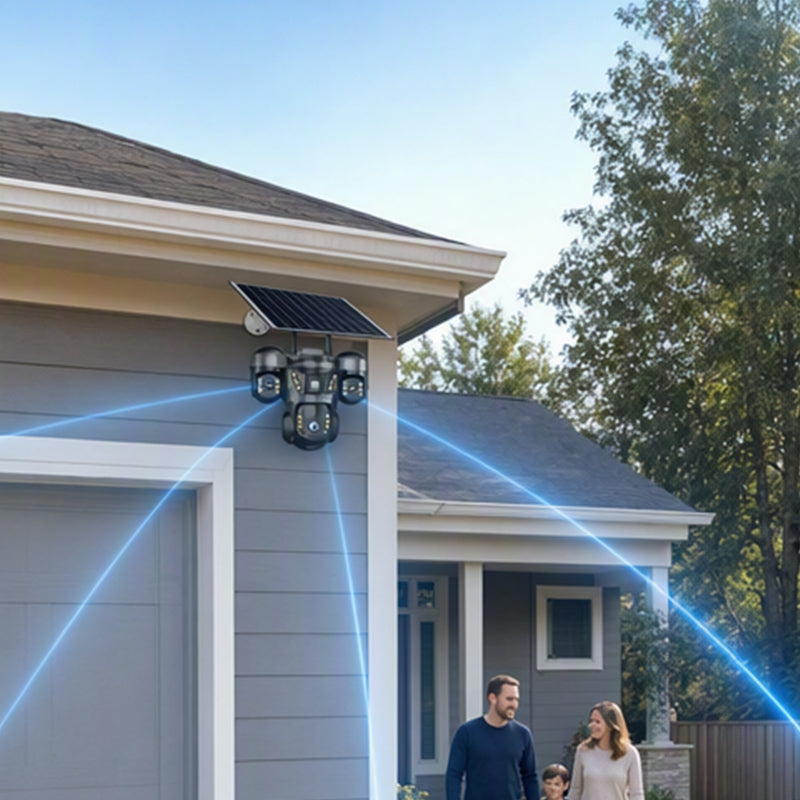 📡 BEGRÄNSAT ERBJUDANDE 50% RABATT! ⚡ Trippellinssig Soldriven WiFi-Säkerhetskamera – Smart, Trådlös, För Alla Väder ☀️