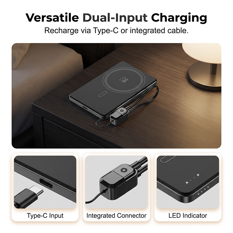 🔋✨Professionell magnetladdare för resenärer och yrkesverksamma 🧲| 22,5 W via kabel och 15 W trådlöst | 10 000 mAh | Snabb leverans💥