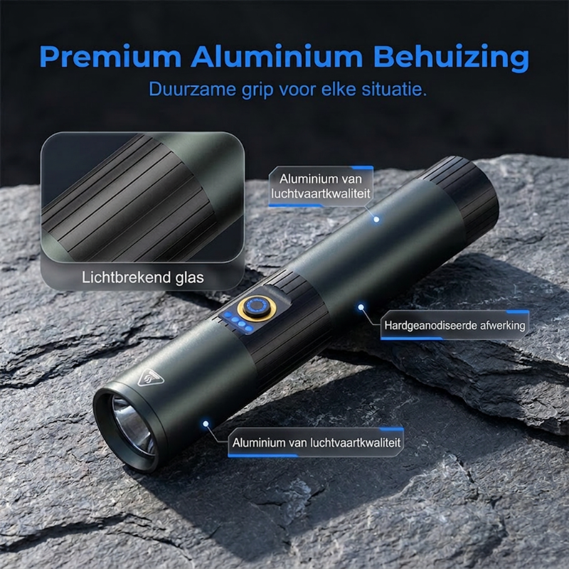 🔦 50 % RABATT UNDER BEGRÄNSAD TID! ✨ Extremt stark taktisk ficklampa med zoomfunktion – tålig, vattentät, uppladdningsbar 🏕️