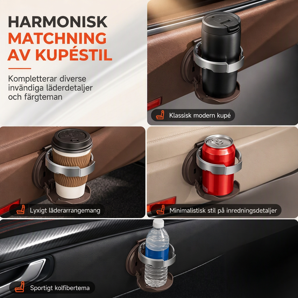 🚗 50% RABATT NU! ☕ Multifunktionell hopfällbar mugghållare för bildörr – elegant & klämmonterad – perfekt för en stilren och organiserad kupé 🛡️