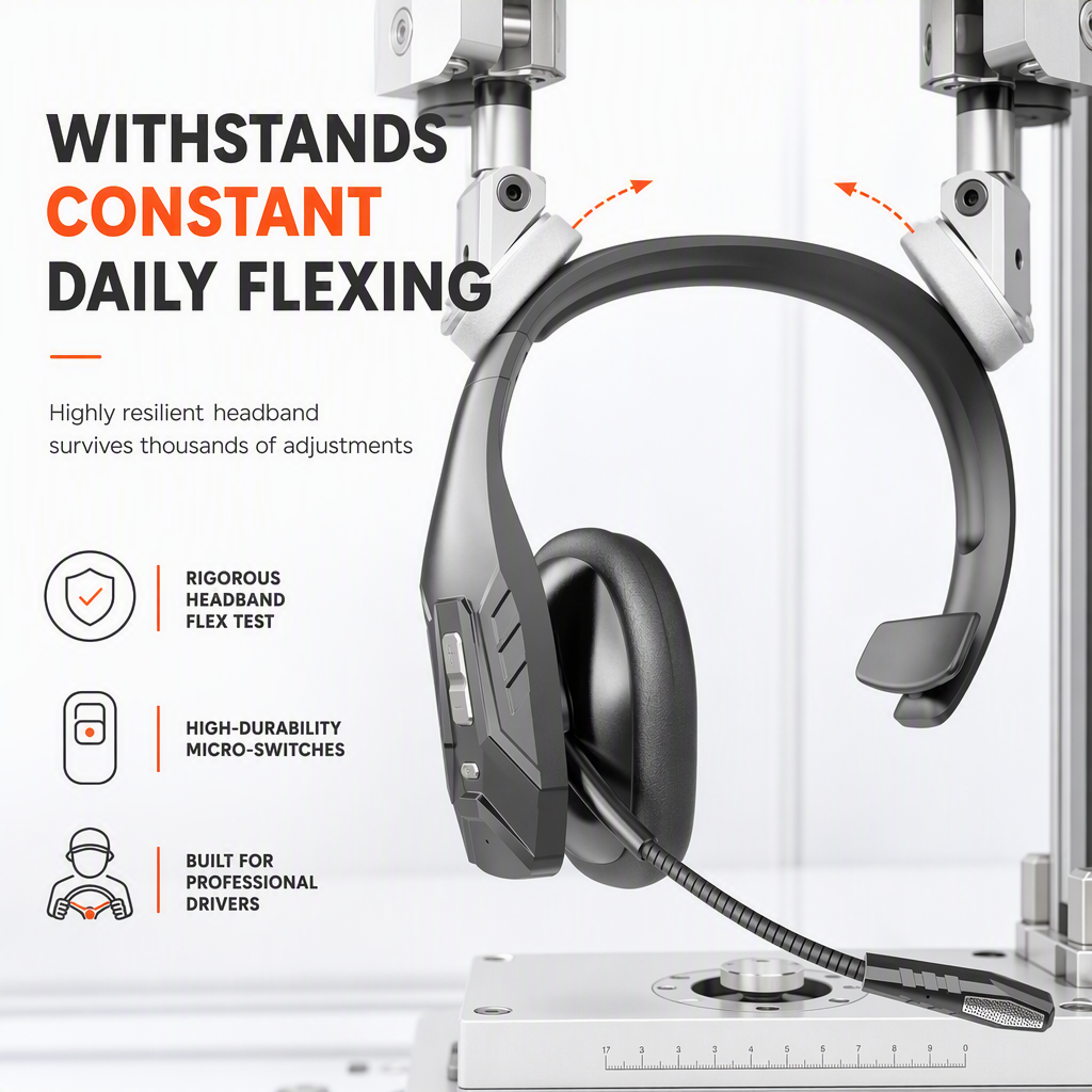 Trådlöst Bluetooth-headset för callcenter med ENC-brusreducering och automatisk parkoppling för kundservice och lastbilsförare
