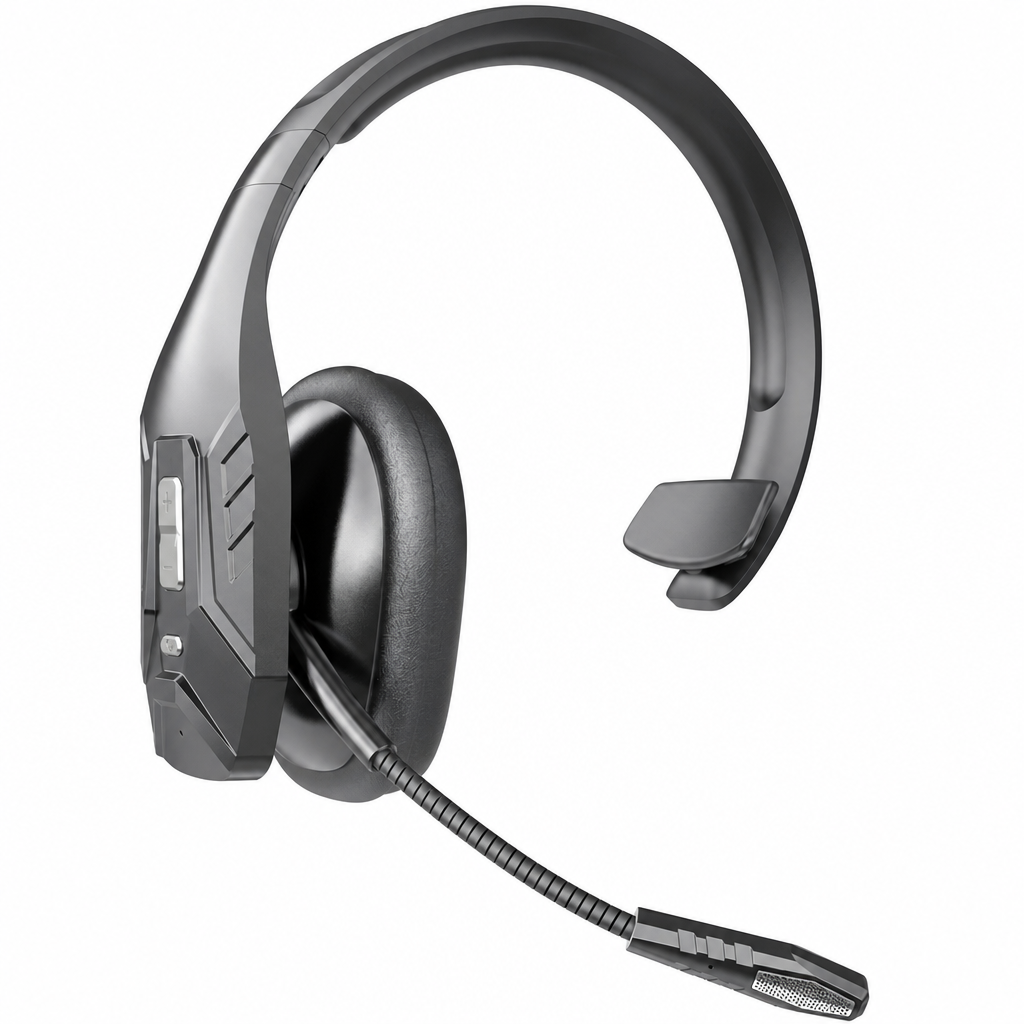 Trådlöst Bluetooth-headset för callcenter med ENC-brusreducering och automatisk parkoppling för kundservice och lastbilsförare