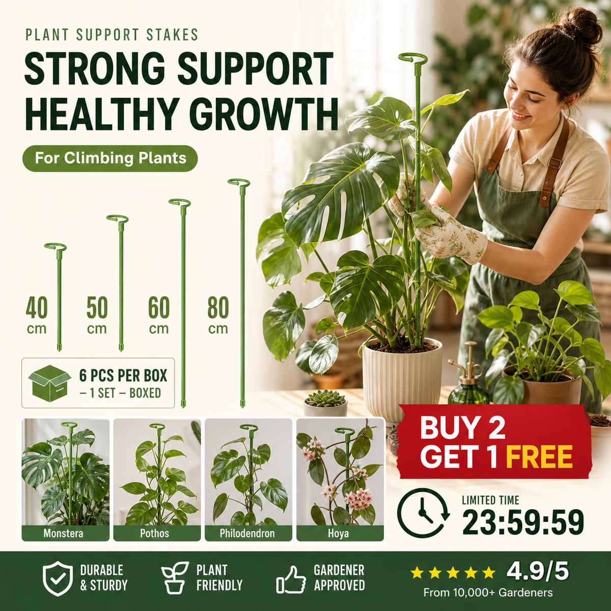 📢📢50% RABATT!! ⏰Stödram för att förhindra hängande blommor, passar för krukväxter inomhus och trädgårdsgrönsaker utomhus.
