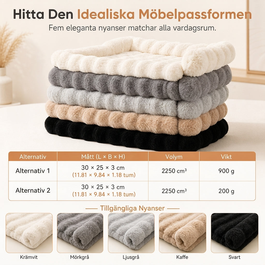 🧸50% rabatt!❄️Tjock husdjursvintermatta, mjuk konstkaninpäls med antiglidfunktion för katt och hund 🛏️