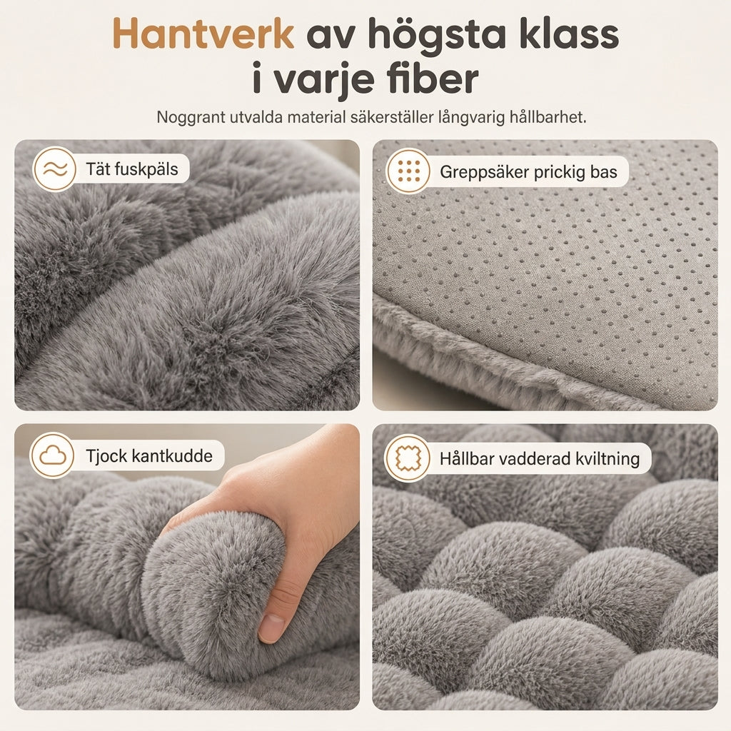 🧸50% rabatt!❄️Tjock husdjursvintermatta, mjuk konstkaninpäls med antiglidfunktion för katt och hund 🛏️