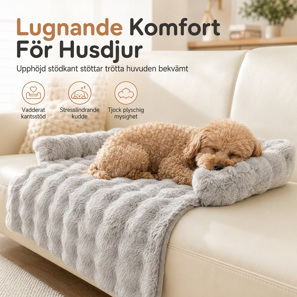 🧸50% rabatt!❄️Tjock husdjursvintermatta, mjuk konstkaninpäls med antiglidfunktion för katt och hund 🛏️