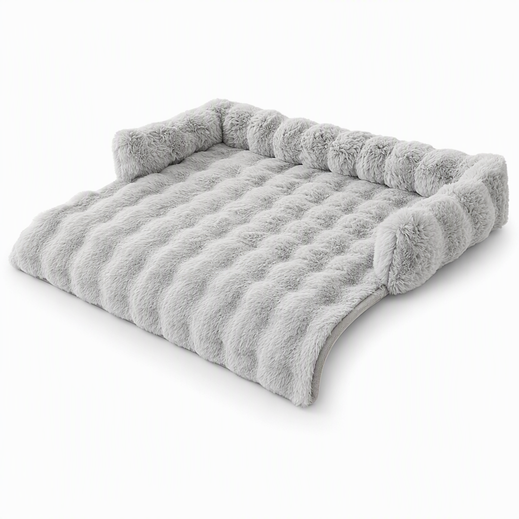 🧸50% rabatt!❄️Tjock husdjursvintermatta, mjuk konstkaninpäls med antiglidfunktion för katt och hund 🛏️