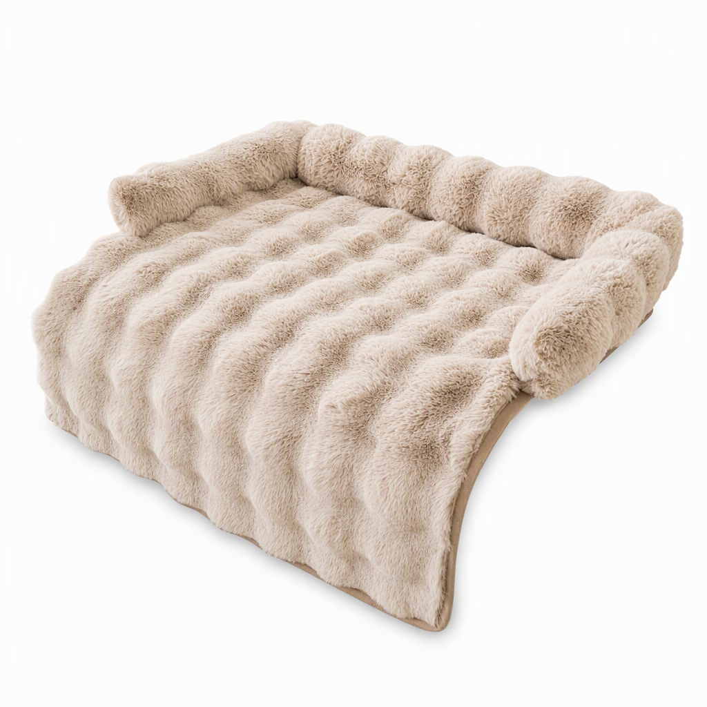 🧸50% rabatt!❄️Tjock husdjursvintermatta, mjuk konstkaninpäls med antiglidfunktion för katt och hund 🛏️