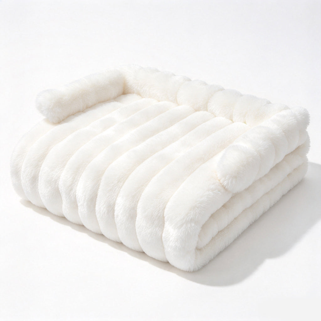 🧸50% rabatt!❄️Tjock husdjursvintermatta, mjuk konstkaninpäls med antiglidfunktion för katt och hund 🛏️