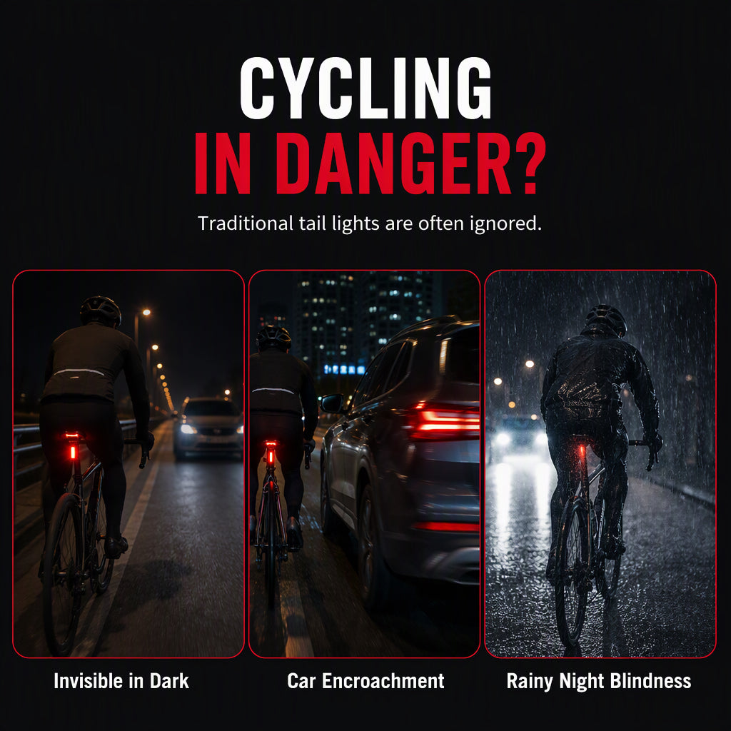 🚴 TIDSBEGRÄNSAT ERBJUDANDE: 50 % RABATT! 🔴 Uppladdningsbar baklampa för cykel – laservarning, IPX5-vattenskydd, USB-laddning 💡