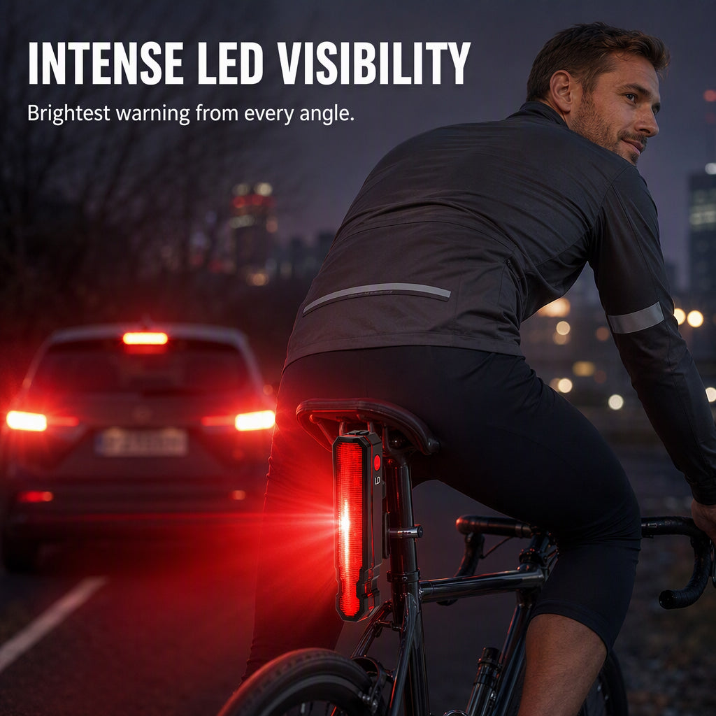 🚴 TIDSBEGRÄNSAT ERBJUDANDE: 50 % RABATT! 🔴 Uppladdningsbar baklampa för cykel – laservarning, IPX5-vattenskydd, USB-laddning 💡