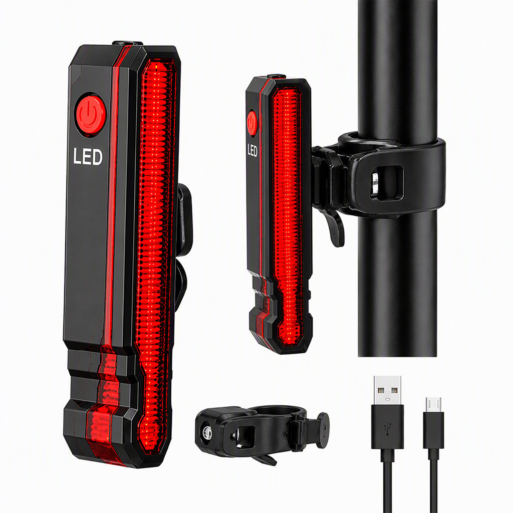 🚴 TIDSBEGRÄNSAT ERBJUDANDE: 50 % RABATT! 🔴 Uppladdningsbar baklampa för cykel – laservarning, IPX5-vattenskydd, USB-laddning 💡