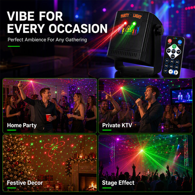 Uppladdningsbar partylaser med fjärrkontroll