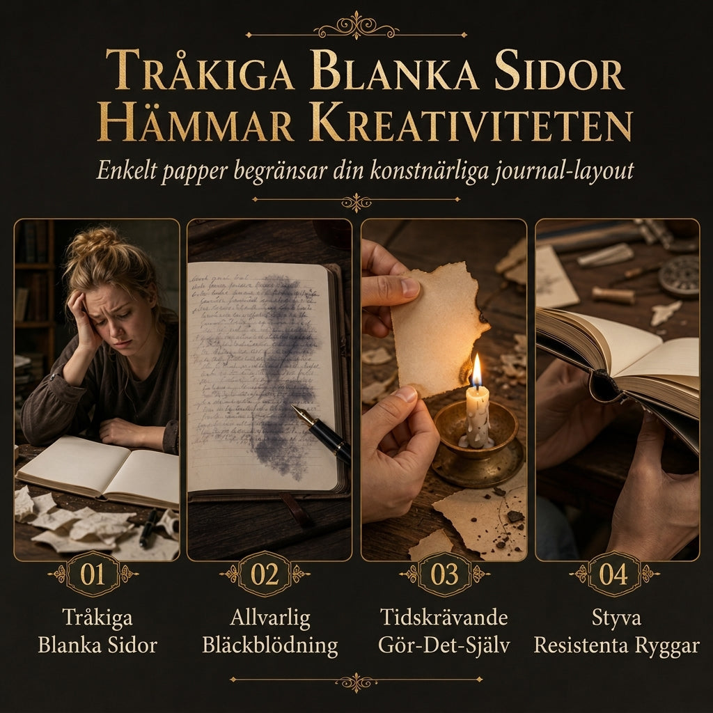 📜 50% RABATT 📖 Europeisk vintage anteckningsbok, hårt ihåligt omslag, guldfolie & färgillustrationer