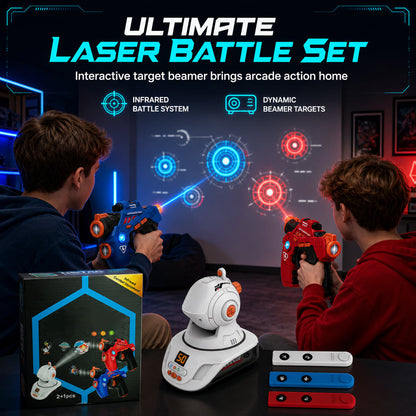 🎄Välkommen till julkampanjen med 50 % rabatt！！🎁Infrarött laserstridsset för barn med 2 minipistoler och 1 projektor med ljud och ljus