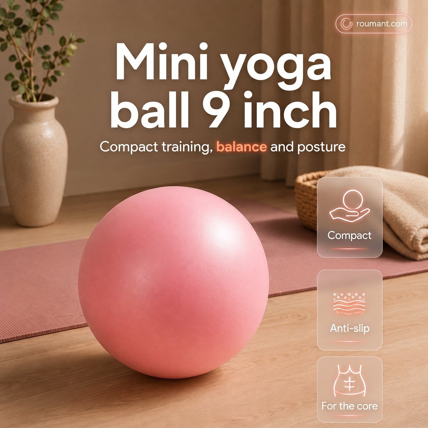 🤸⚽ 25 cm Pilatesboll – Explosionssäker yogaboll med bikakemönster 🧘